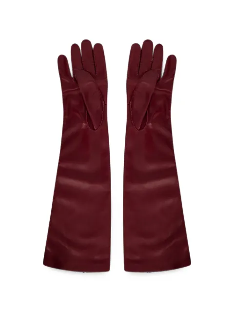 Alberta Ferretti long leather gloves Red A35025193