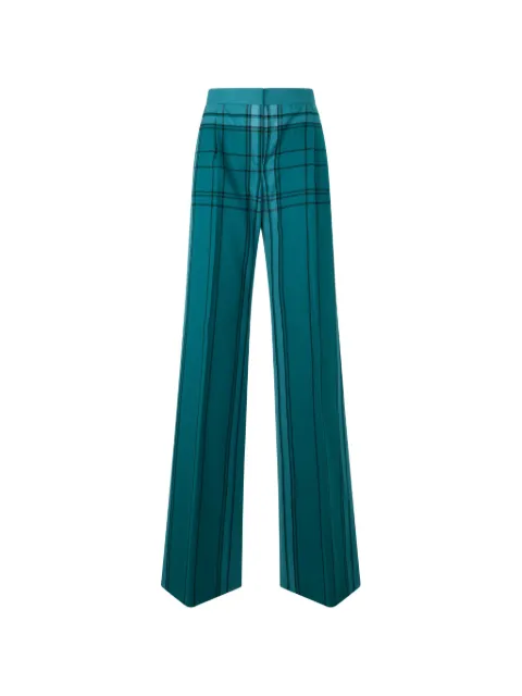 Alberta Ferretti checked wide-leg trousers Green A03065127