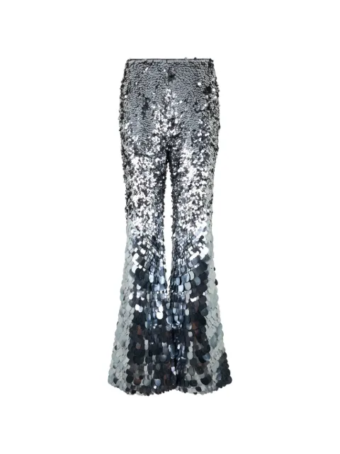 Alberta Ferretti sequin-embellished flared trousers Silver A03235155