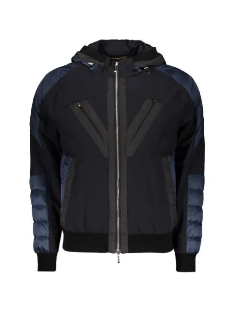 Moorer padded-panels hooded sports jacket Blue MINDSHK