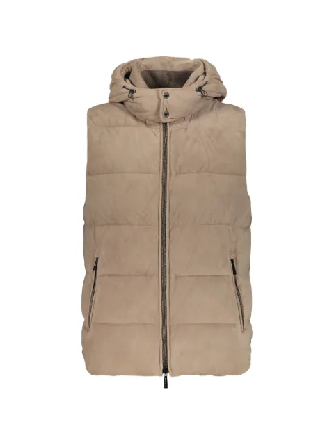 Moorer Fire-UR padded leather gilet Neutrals FIREUR