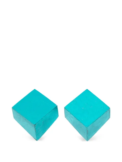 Monies Venia geometric wood earrings Blue 8387B099