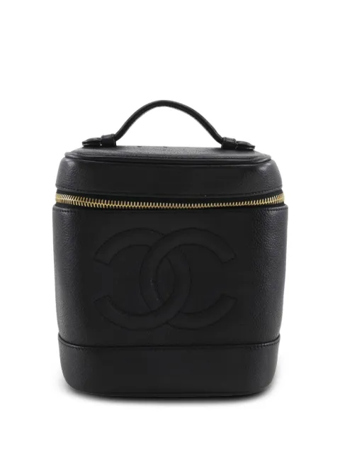 CHANEL Pre-Owned 1996-1997 CC Caviar Case vanity bag Black PH7RH4DPHJBES3B4