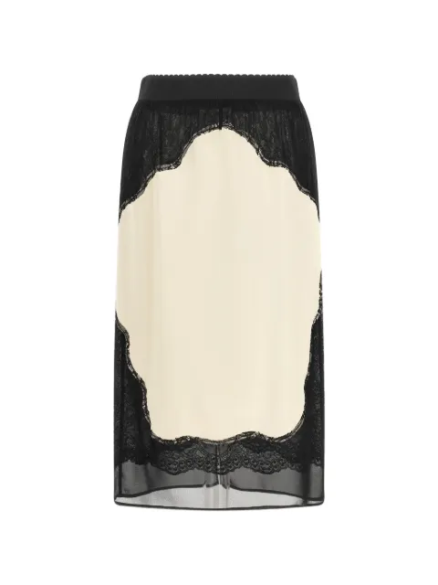 The Attico lace-insert midi skirt Neutrals 261WCS00317MIX109AA