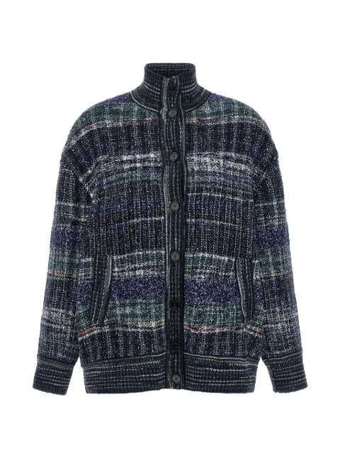 Missoni oversized wool-blend check cardigan Blue DS26WM05BC006I