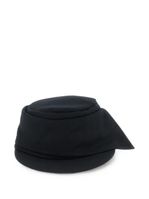 Yohji Yamamoto asymmetrical flat-crown cap Black HWH061645