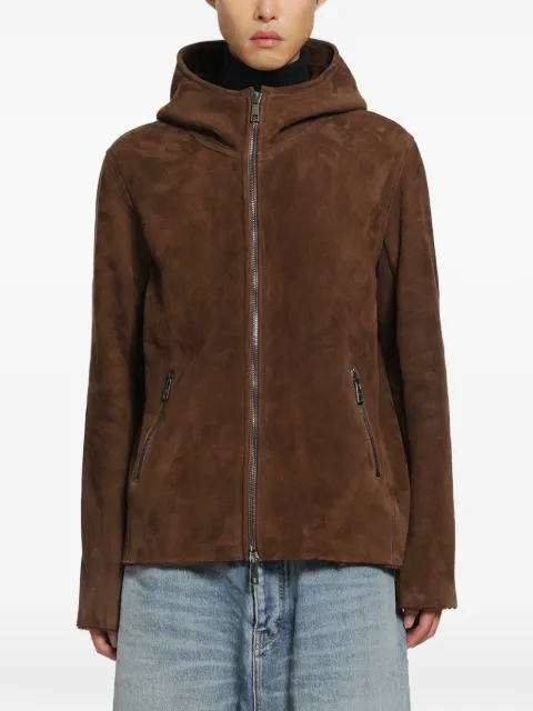 Giorgio Brato lamb-suede hooded jacket Brown GU27F26018