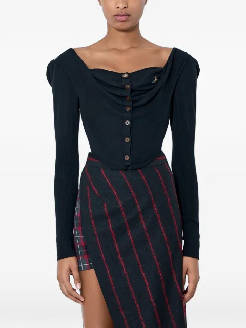 Vivienne Westwood Bea Corset draped cardigan Black 1803002VY001VN402