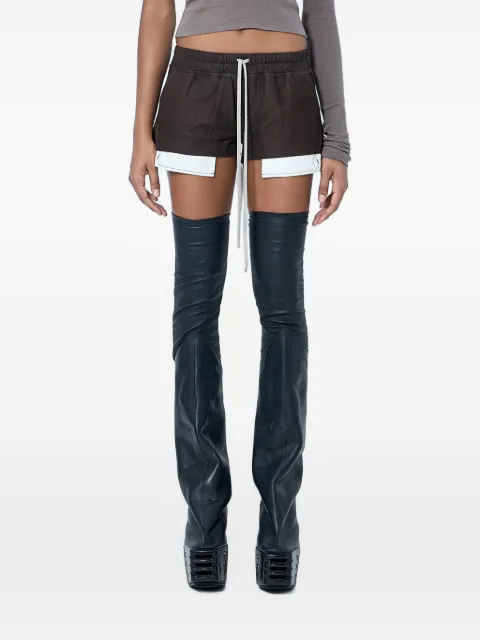 Rick Owens Fog layered drawstring shorts Brown RP02F5316LBS84