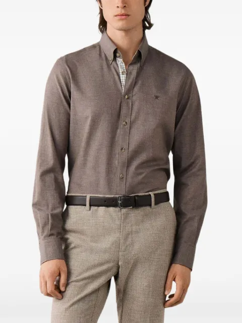 Hackett London Brompton-collar tailored-fit shirt Neutrals HM3010855