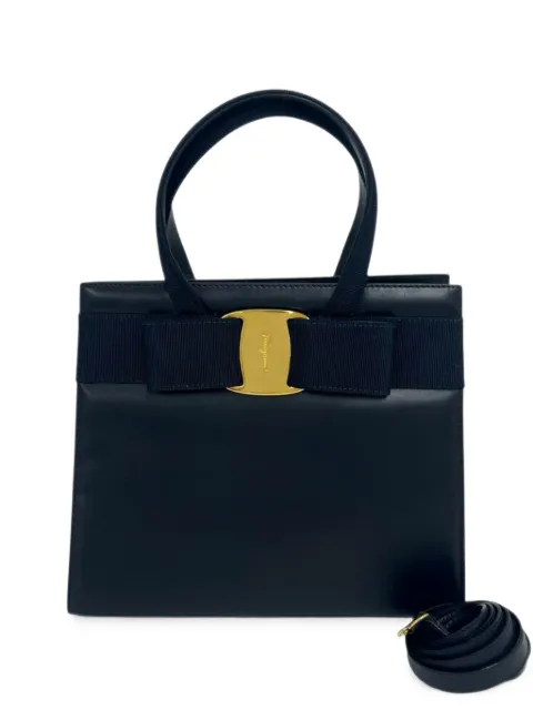 Ferragamo Pre-Owned 2010-2026 Leather Vara Bow satchel Blue CSEJBXLQ8TSOM25K