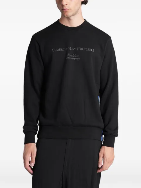 Undercover slogan-print zip-detail sweater Black UP2F4802