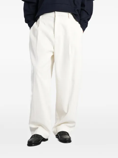 DARKPARK Davide pleated corduroy trousers White MTR44FAC195
