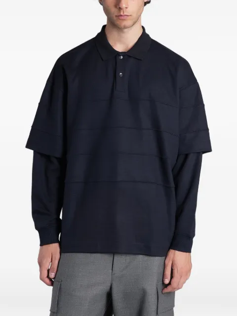 DARKPARK Zack layered-sleeve panelled polo shirt Blue MJE13DJWO01