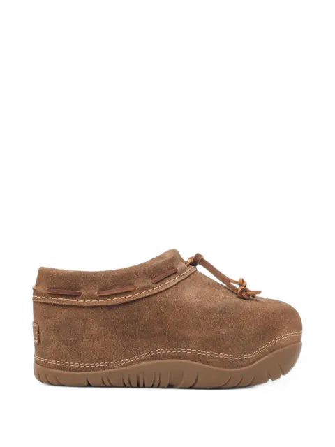 UGG leather-lace platform slippers Brown 1182250