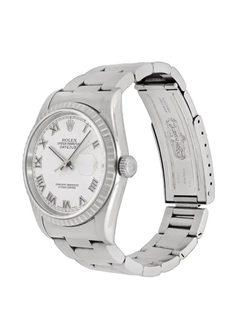 Rolex 2004 Datejust fluted bezel 36mm watch White 16220