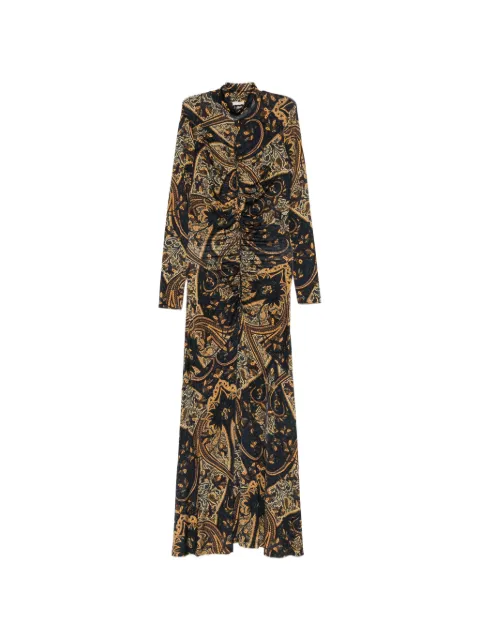 Ulla Johnson Ida paisley-print ruched maxi dress Blue FA260811