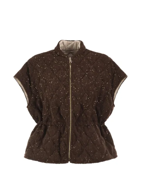 Fabiana Filippi sequin-embellished quilted gilet Brown CTD216F183M3271269