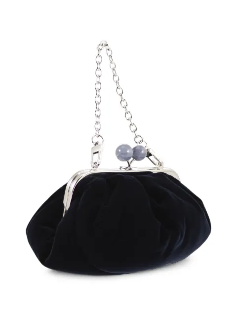 Weekend Max Mara velvet kiss-lock clutch Blue 2625516055600