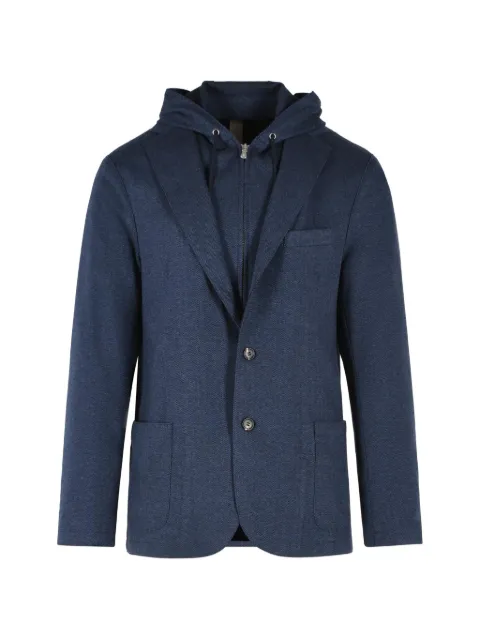 Eleventy herringbone hooded blazer Blue N70GIAF02TES0N064