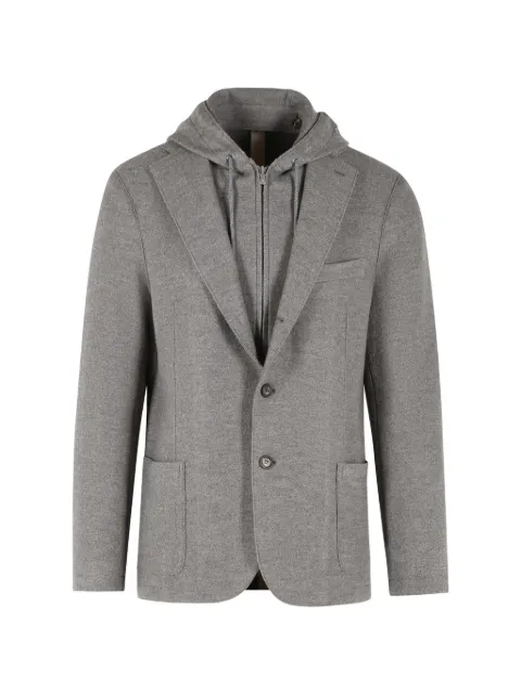 Eleventy hooded single-breasted blazer Grey N70GIAF02TES0F140