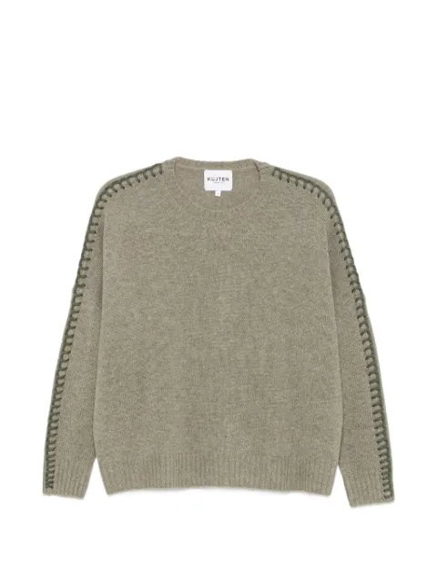 kujten Amea whipstitch-trim sweater Green F4337