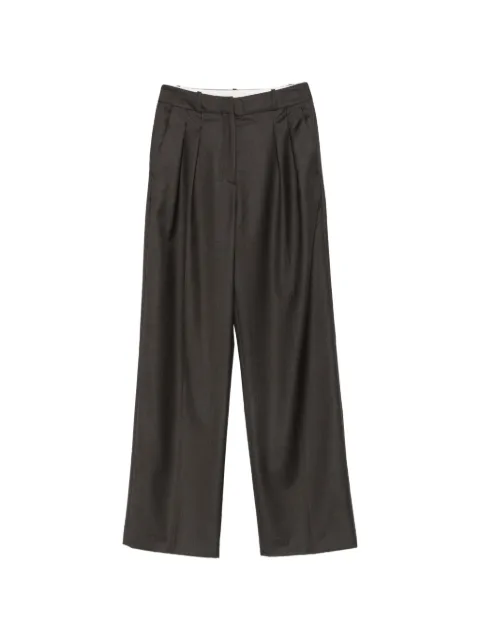 LouLou de Saison pleated straight-leg trousers Brown SBIRU