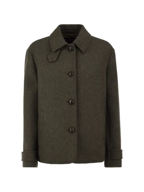 Weekend Max Mara flared virgin wool-blend jacket Green 2625086016600