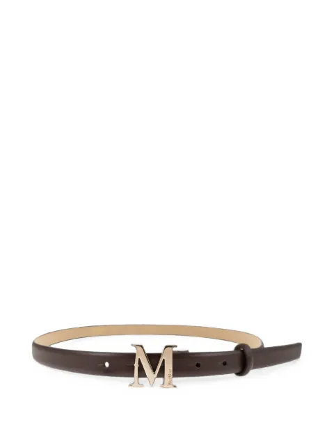 Max Mara M monogram leather belt Brown 2624506062600