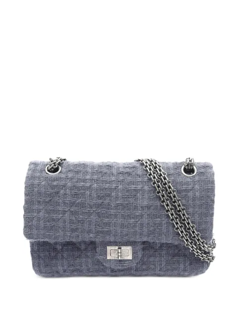 CHANEL Pre-Owned 2016-2017 Quilted Wool Reissue 2.55 Double Flap 225 shoulder bag Blue ZBHBJGY4ZXRBPZGB