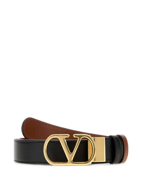 Valentino Garavani Vlogo Signature reversible shiny calfskin belt - 30mm / 1.2 In. Black YT0SQ3ZDM