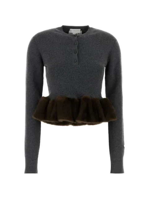 Stella McCartney faux-fur peplum sweater Grey 6K12773S2673
