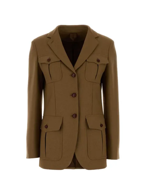 Max Mara slub wool blazer Brown 2621046121600