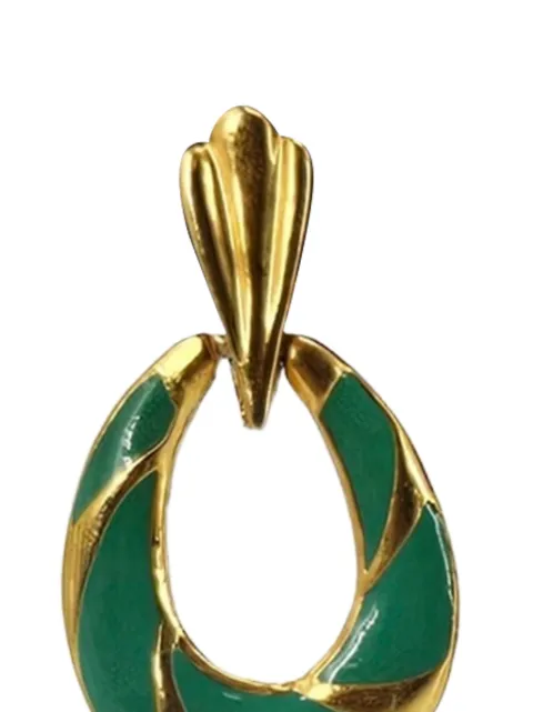 Madison 1970s enamel oval earrings Gold MBH10042