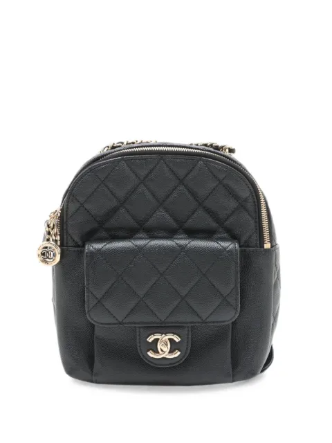 CHANEL Pre-Owned 2018-2019 CC Quilted Caviar backpack Black 2O22GLZT9HHXO9R9