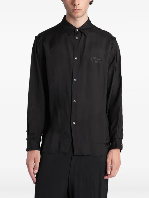 Undercover embroidered-logo long-sleeve shirt Black UP2F4405