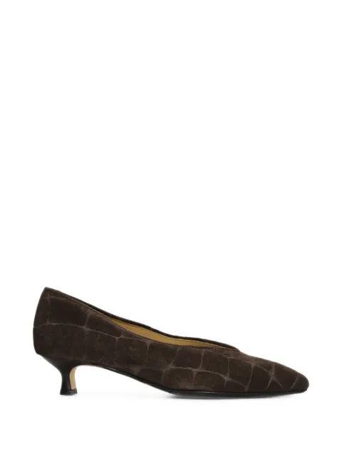 L Arianna croc-effect suede pumps Brown DE2606RTC