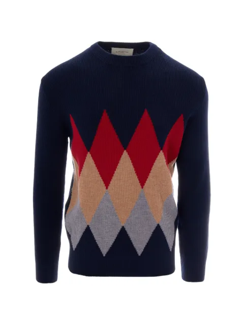 Ballantyne long-sleeve diamond-intarsia sweater Blue B2P00014W02