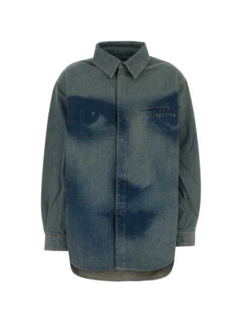 Jean Paul Gaultier graphic-print denim shirt Blue 2604WST076D032