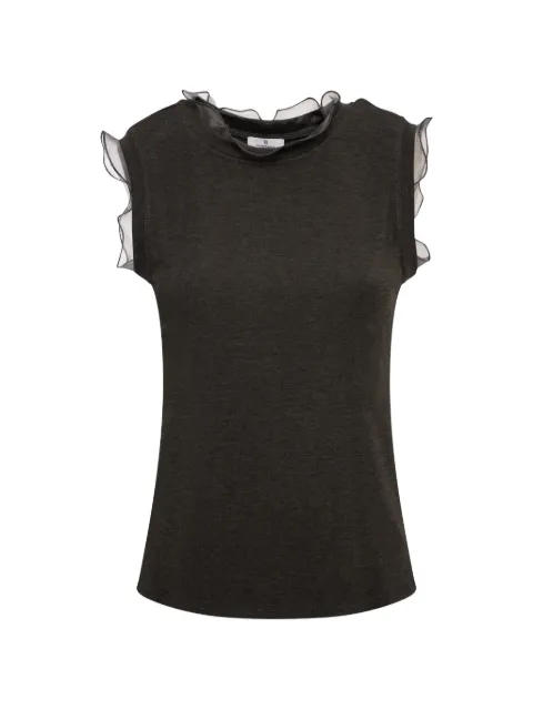 FRACOMINA ruffle-trim sleeveless top Black FR26WT2005J4960