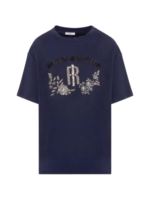 FRACOMINA embellished logo-patch T-shirt Blue FP26WT3028J409R