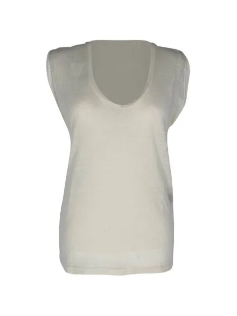 Isabel Marant Vintage Zankou V-neck T-shirt White RFCPUGBCL781800W
