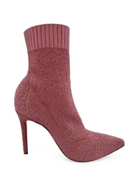 Gianvito Rossi Fiona bouclé knit ankle boots Pink RFCPUGBSH781803W