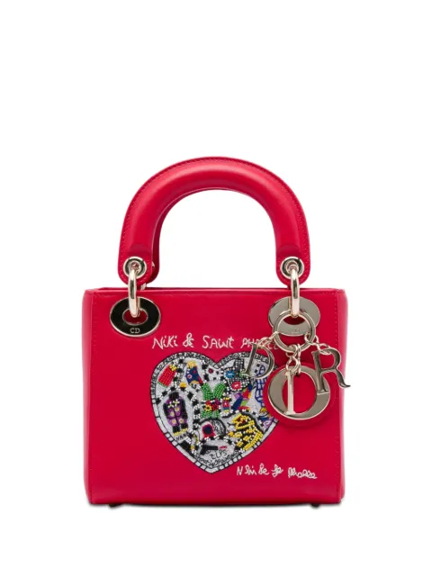 Christian Dior Pre-Owned 2018 Niki De Saint Phalle Mini Calfskin Lady Dior satchel Red E6T2GGUWJSPLJFXT
