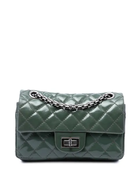 CHANEL Pre-Owned 2008-2009 Quilted Patent Reissue 2.55 Double Compartment Single Flap 224 shoulder bag Green SCLSDBAA62ZKI8VK