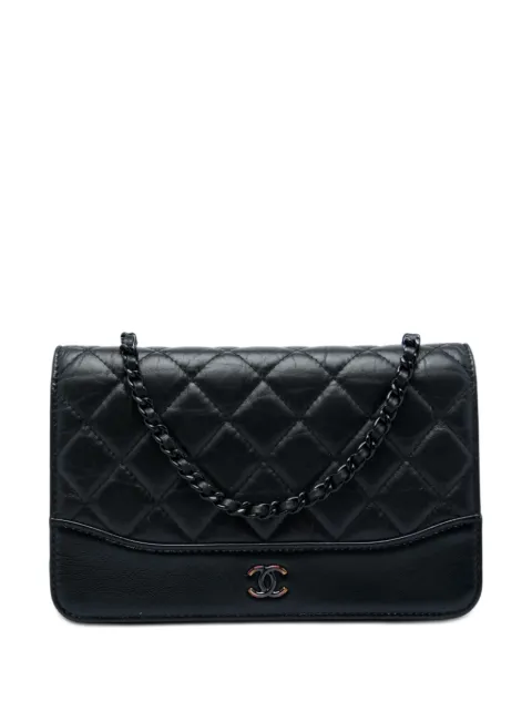 CHANEL Pre-Owned 2019 Quilted Aged Calfskin So Black Gabrielle Wallet On Chain crossbody bag Black A90HC6ODCNJDLA85