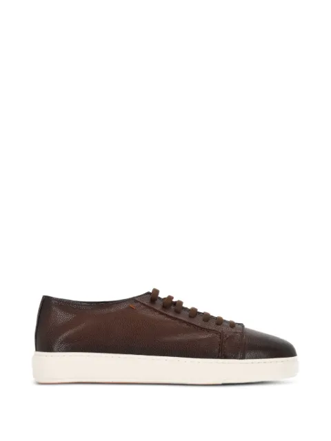 Santoni grainy-leather sneakers Brown MBCD22223BARKEVRT50