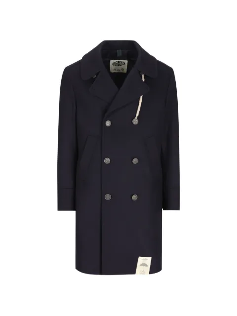 Camplin double-breasted logo-button coat Blue 38340035881