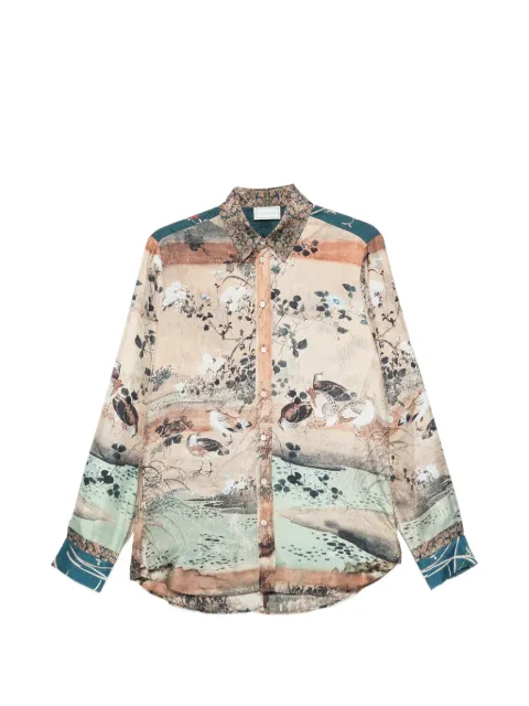 Pierre-Louis Mascia landscape-print silk shirt Neutrals CML12451519350101