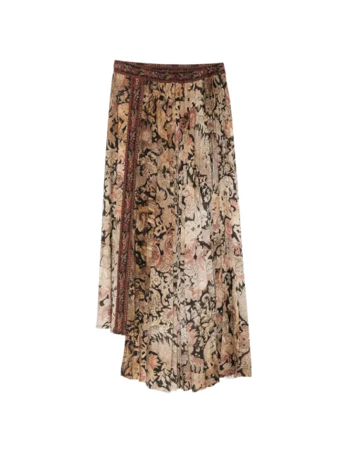 Pierre-Louis Mascia floral-print pleated maxi skirt Neutrals GO12939519607